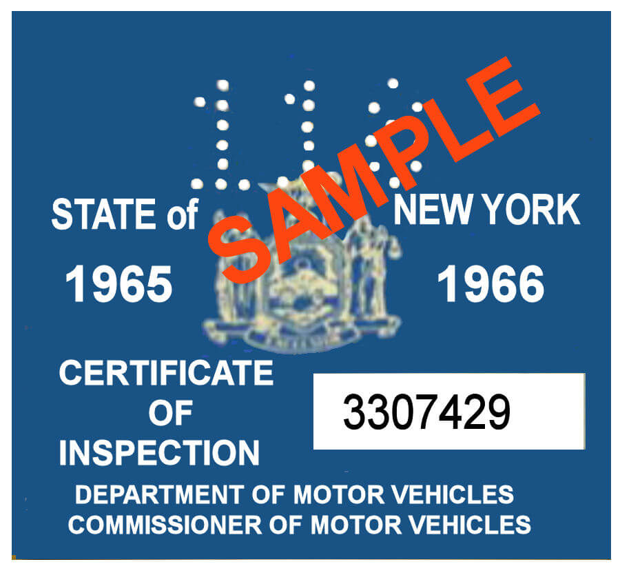 Modal Additional Images for 1965-66 New York INSPECTION Sticker